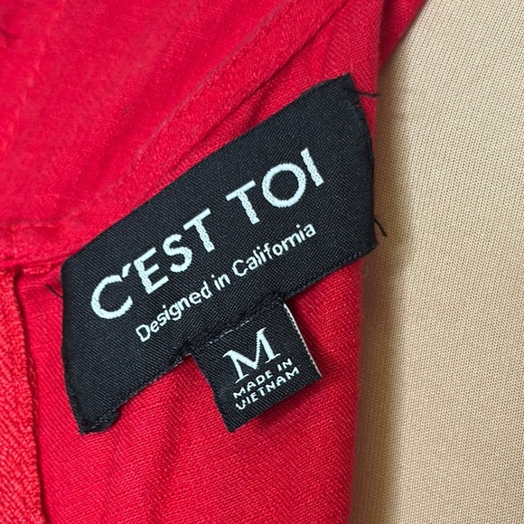 Elegant Red Puff Sleeve Crop Top – C’est Toi Medium - Picture 2 of 6